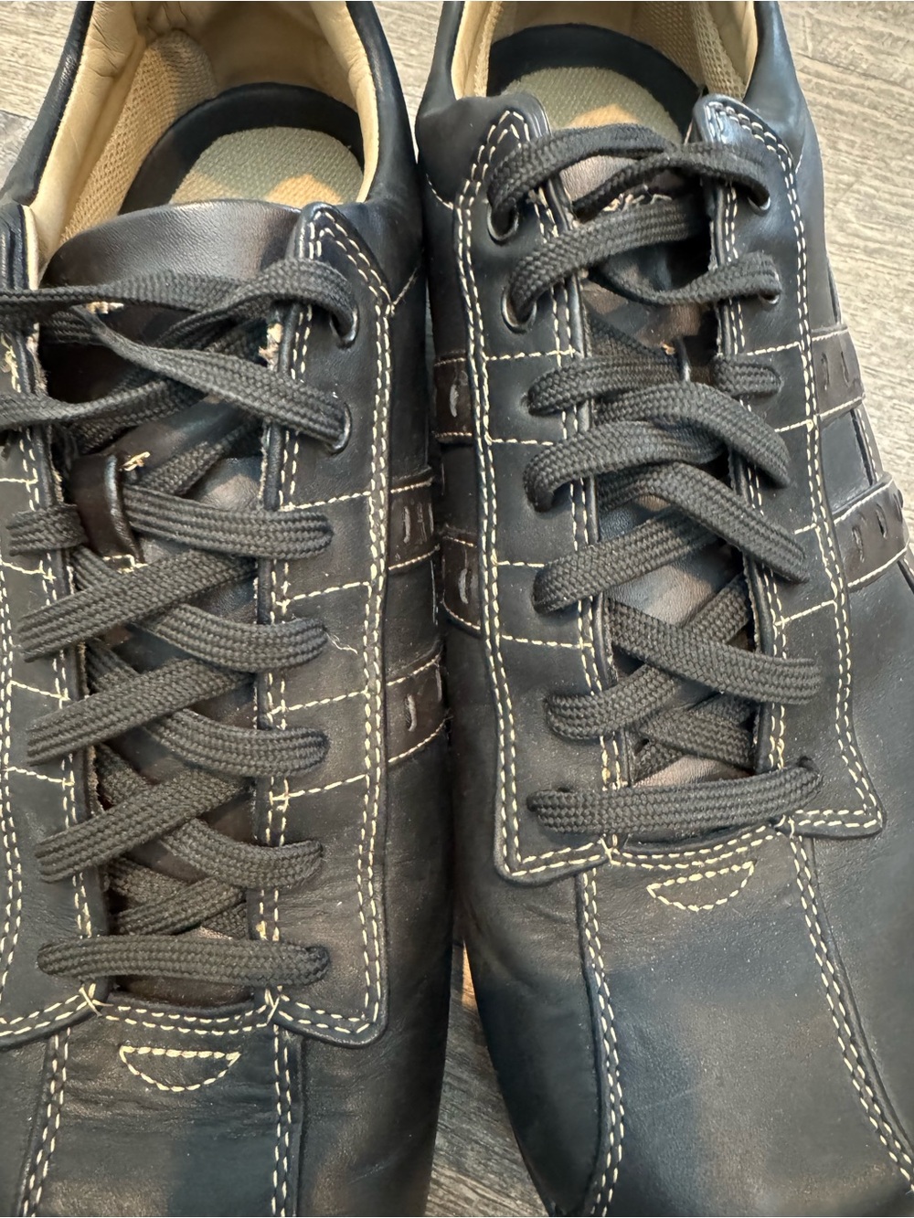 Skechers Men's Black Leather Lace-Up Dress Sneakers Mens SZ 10 - Picture 11 of 16